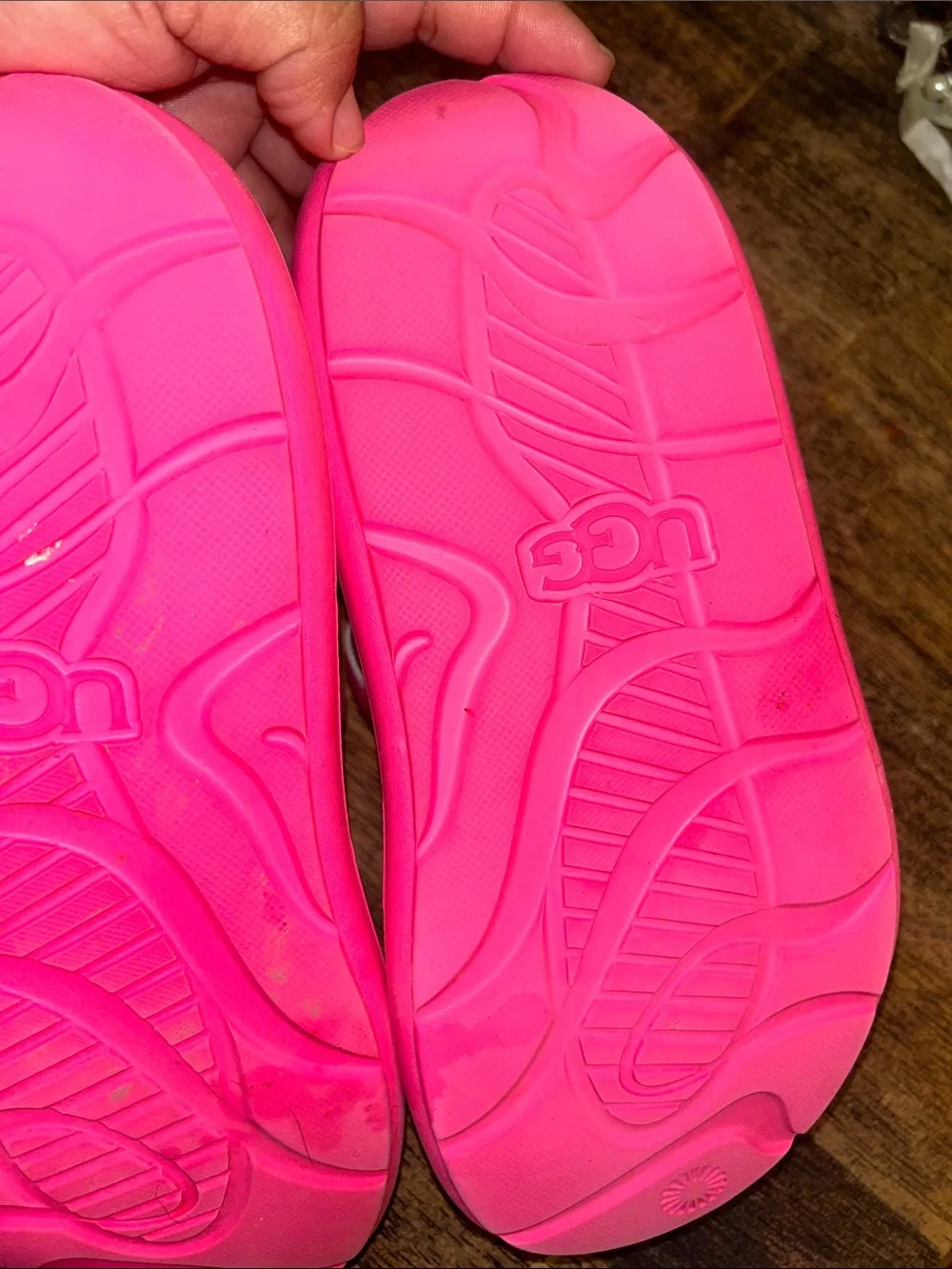 #71 UGG Kids Bubblegum Pink Padded Slide Sandals